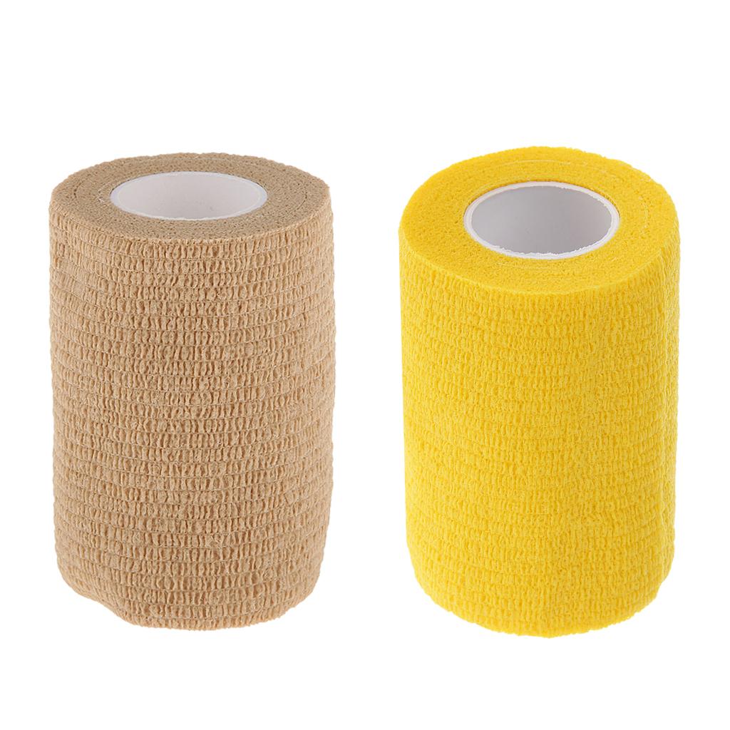 2 Pieces Elastic Bandage Tape Bulk Self Adhering Gauze Nude Wrap Roll