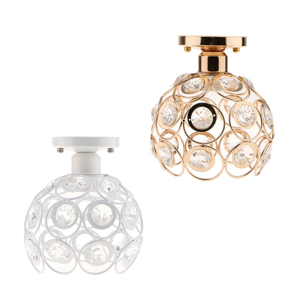 2Pcs Elegant Iron Crystal Ceiling Light Cover Chandelier Pendant Lampshade