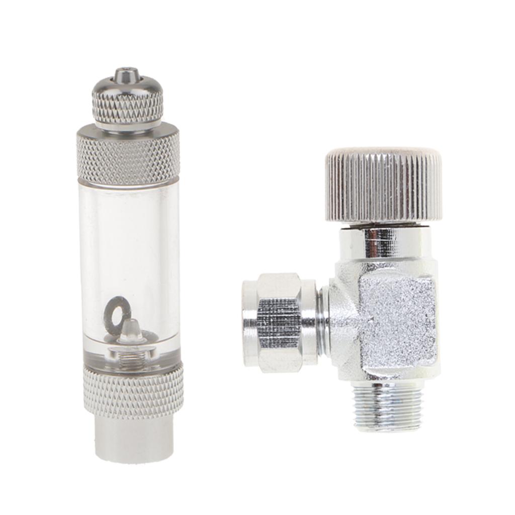 Aluminium Aquarium Inline CO2 Bubble Counter with Adjustment check valve