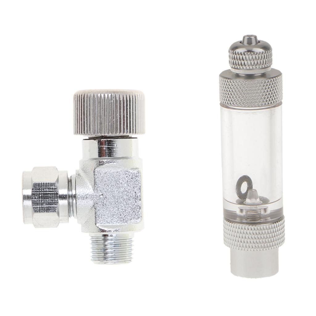 Aluminium Aquarium Inline CO2 Bubble Counter with Adjustment check valve