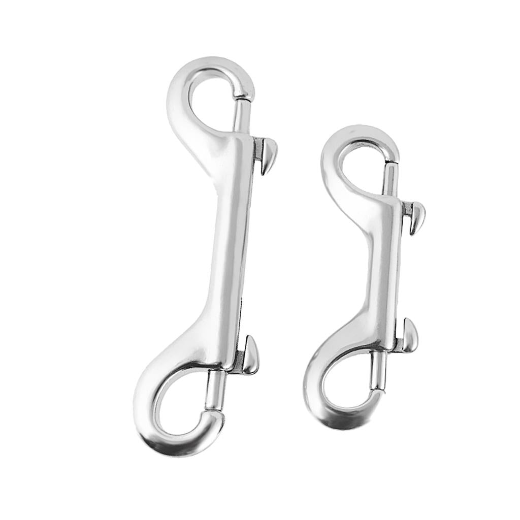 2 Pieces Stainless Steel Scuba Diving Double End Bolt Snap Buckle Metal Clip