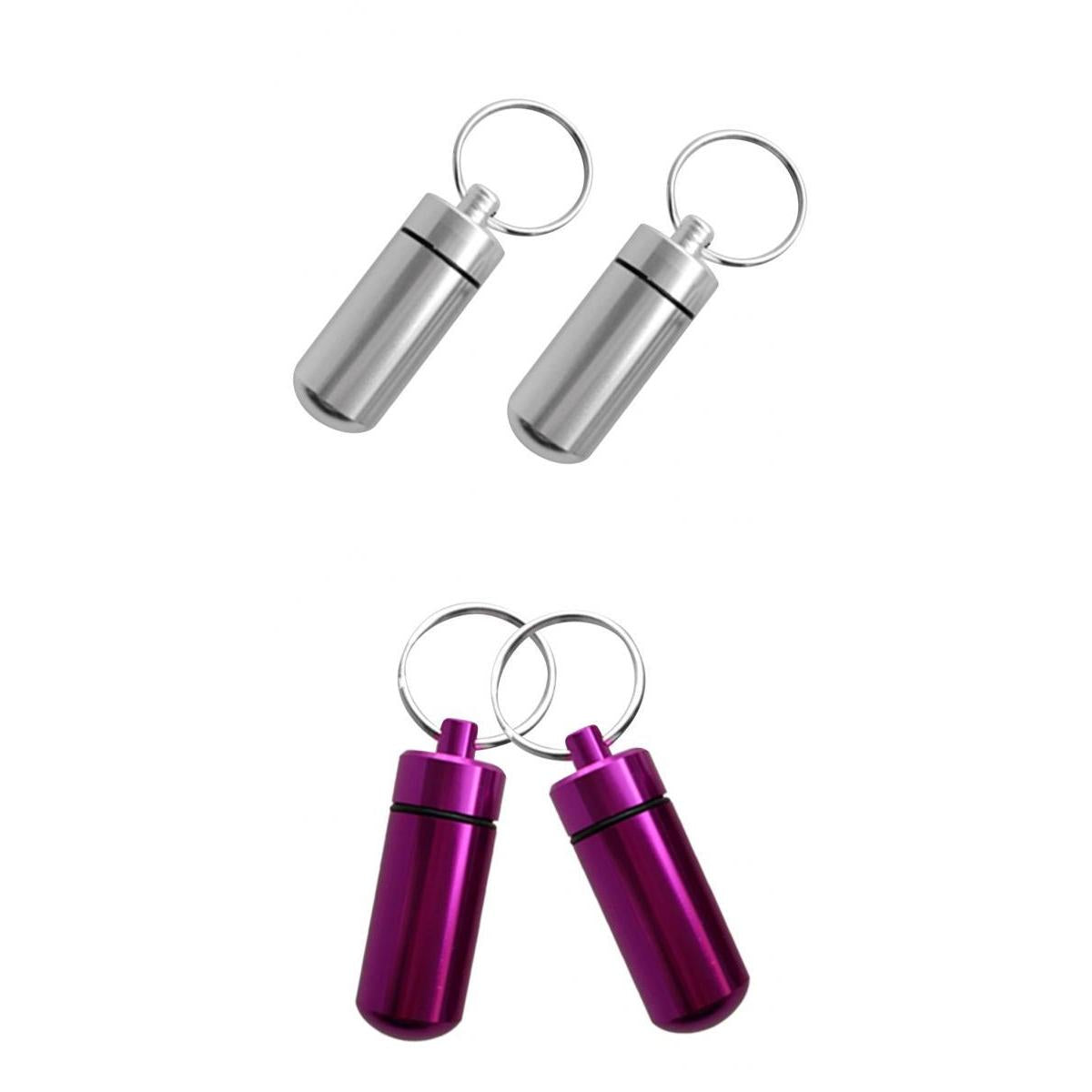 4x Portable Waterproof Pill Case Keychain Storage Box Pill Container Keyring