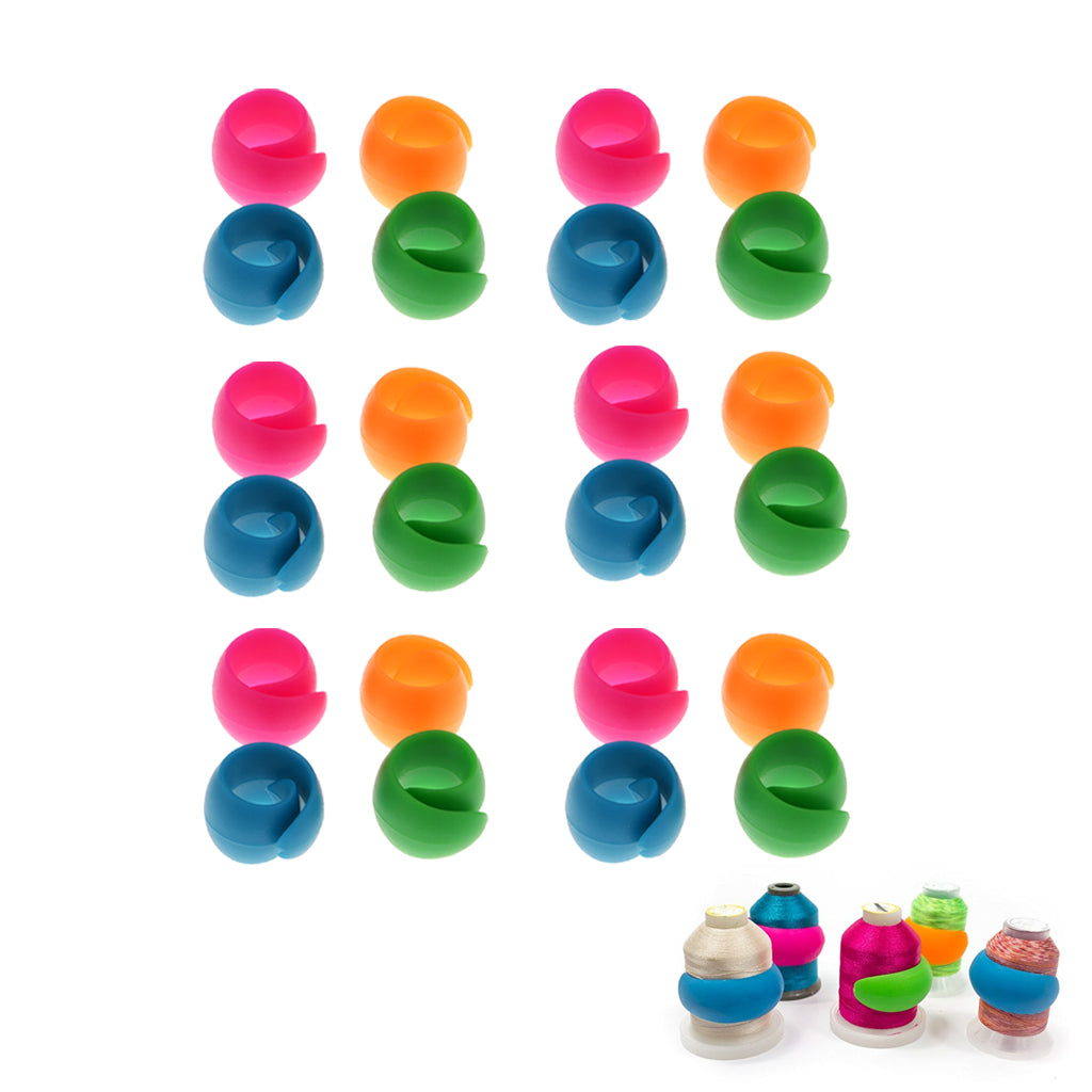 24x Mixed Silicone Thread Spool Huggers Bobbins Sewing Machine Accessories