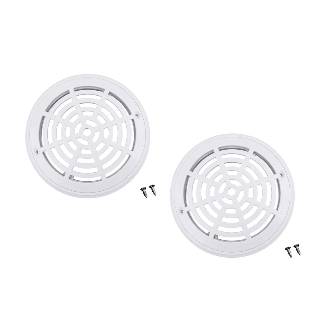 2Pcs Replacement Cover Main Drain Swimming Pool Accessary with Screws White
