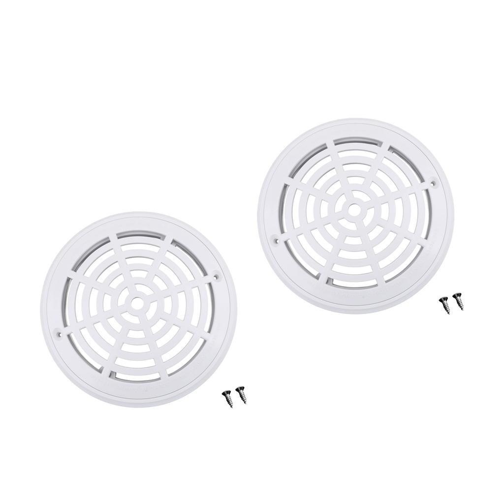 2Pcs Replacement Cover Main Drain Swimming Pool Accessary with Screws White