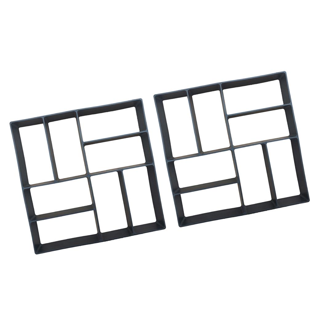 2Pcs 40cm 8 Grid Walk Maker Concrete Stepping Stone Mold Garden Pathway Mold