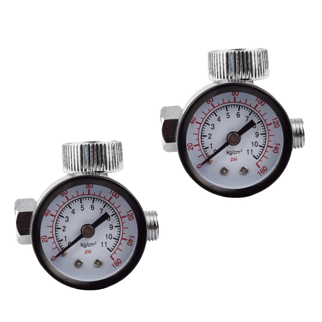 2Pcs 1/4 Spray Air Regulator with Pressure Gauge Valve Pressure Switch"