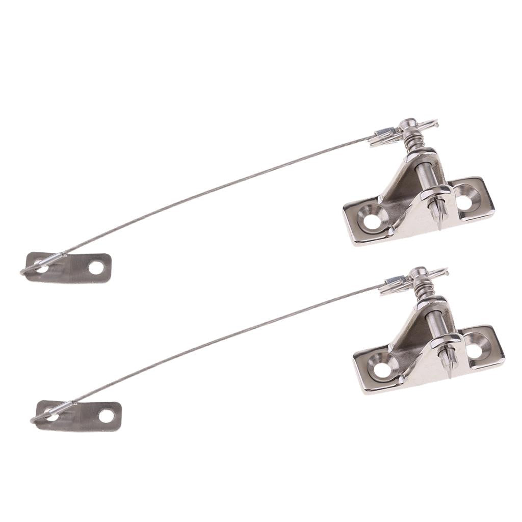 2pcs 316 Stainless Steel Boat Bimini Top Deck Hinges for Pin and Lanyard