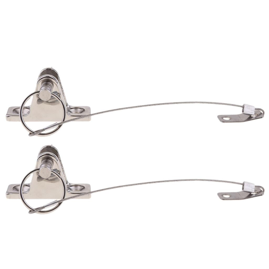 2pcs 316 Stainless Steel Boat Bimini Top Deck Hinges for Pin and Lanyard