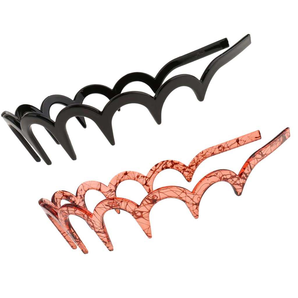 2x Women Zigzag Hair Band Toothed Headband Women Men Girls Hair Accessory