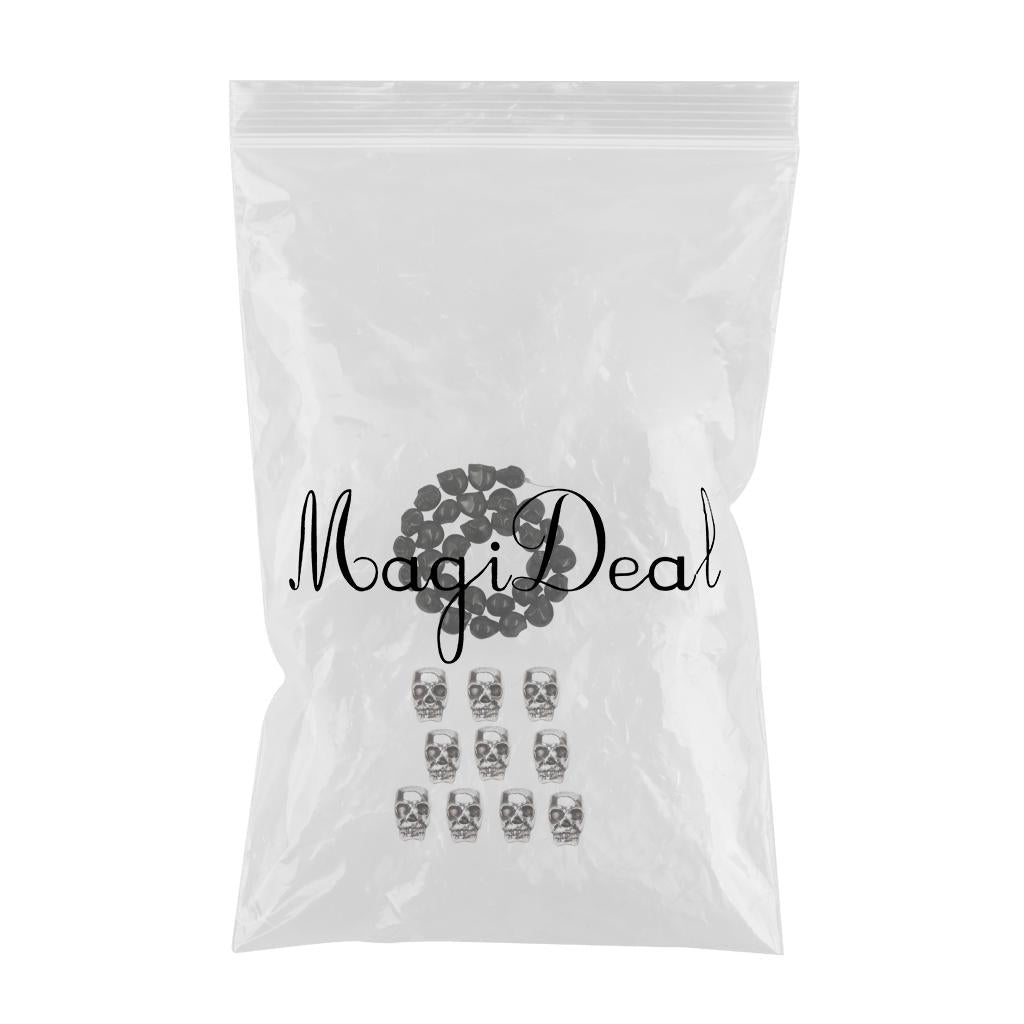 1 Strand Black Skeleton Strand Beads and Tibet Silver Skull Spacer Beads DIY