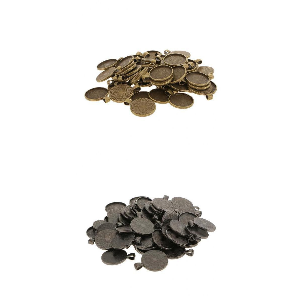 100pcs Blank Round Bezel Tray Base 25mm Cabochon Pendant DIY Findings Craft