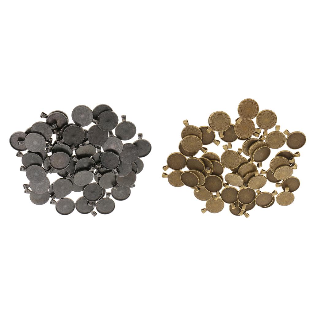 100pcs Blank Round Bezel Tray Base 25mm Cabochon Pendant DIY Findings Craft