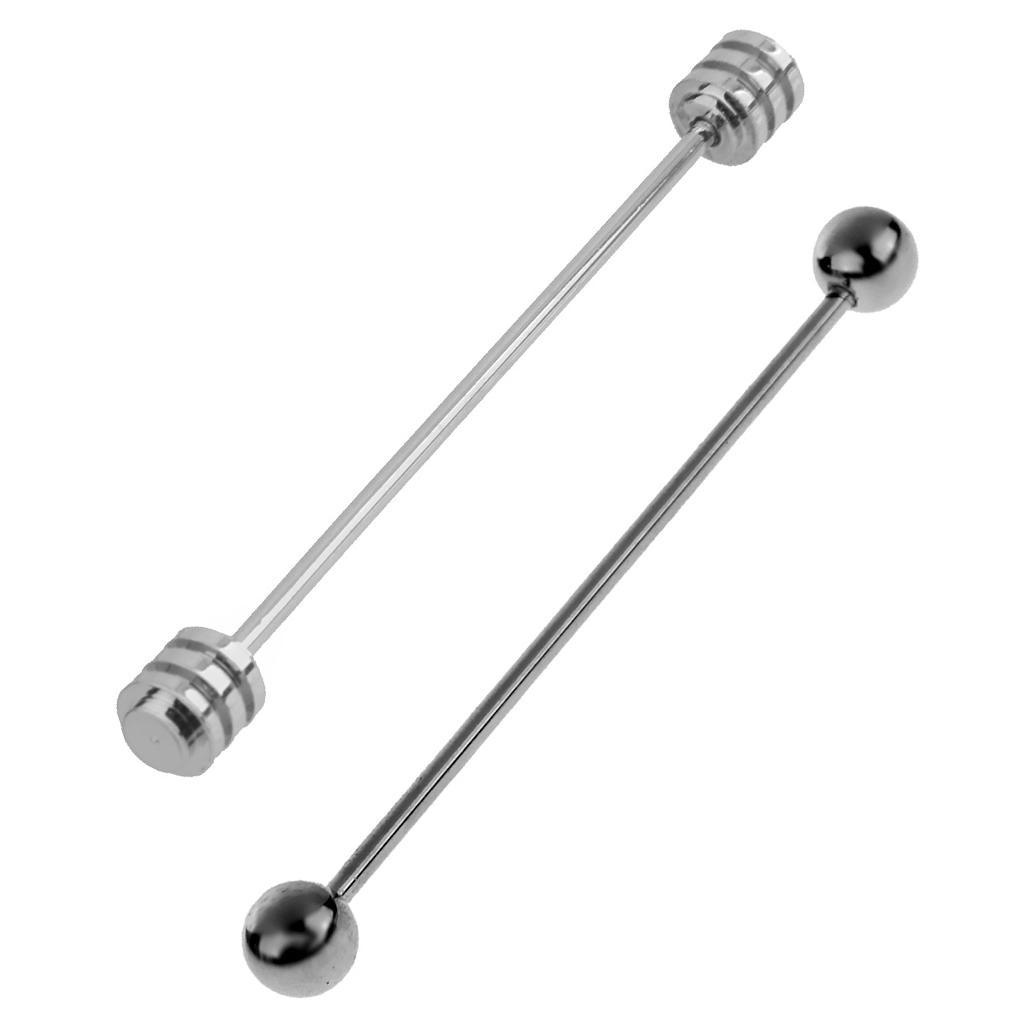 2 Pieces Round Barbell Pin Collar Lapel Tie Clip Bar Mens Fashion Wedding