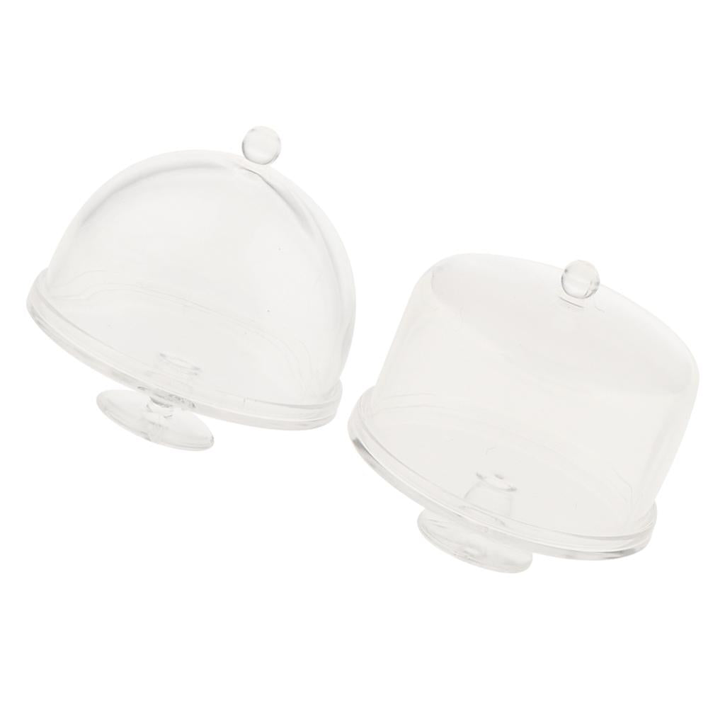 2Pcs Dollhouse Miniature 1/12 Clear Dessert Snack Can with Half Round Lid