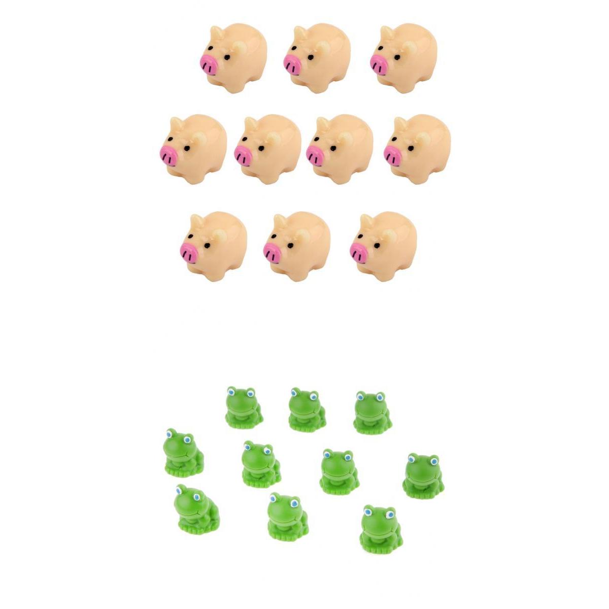 20pcs Miniature House Garden Natural Statue Mother Pig and Frog Shaped
