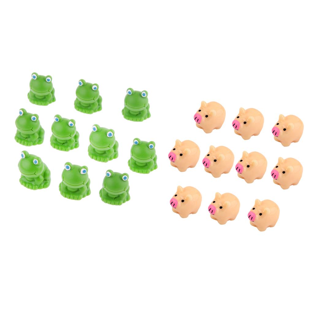 20pcs Miniature House Garden Natural Statue Mother Pig and Frog Shaped