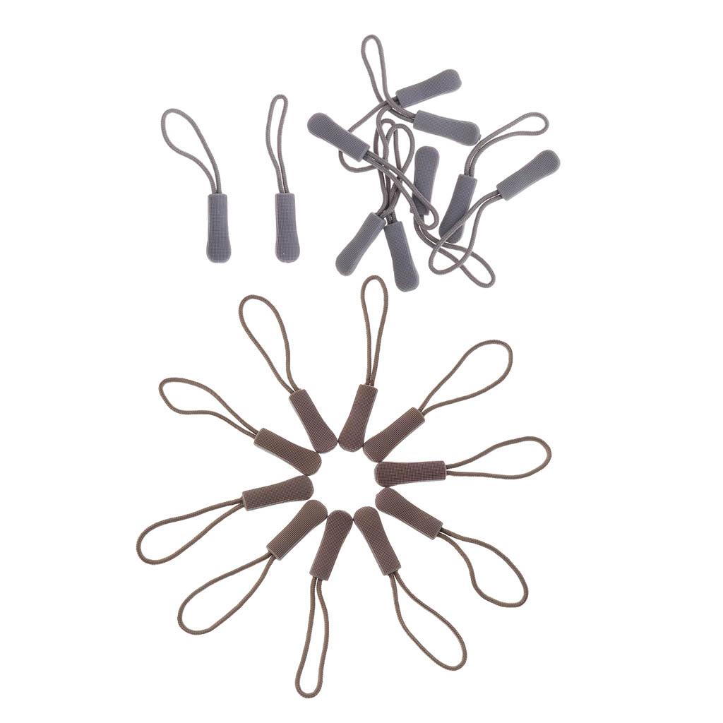 20pcs Non-slip Zipper Pull Cord Zip Puller Zip Fastener Buckle for Bag Cloth