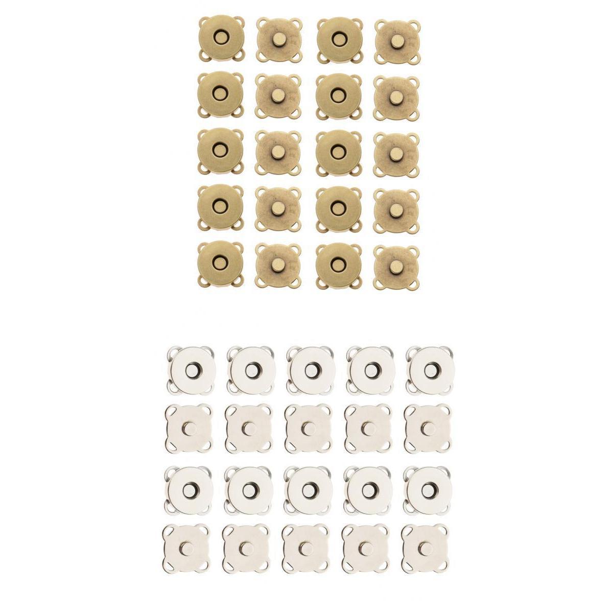 20 Sets Sew In Magnetic Bag Clasps for Craft Clothing Bag DIY 14mm
