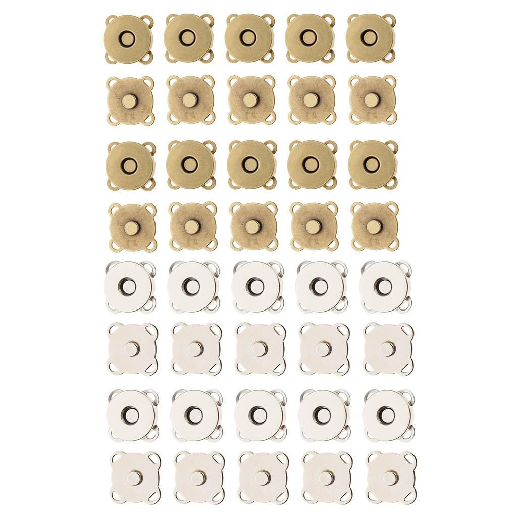 20 Sets Sew In Magnetic Bag Clasps for Craft Clothing Bag DIY 14mm