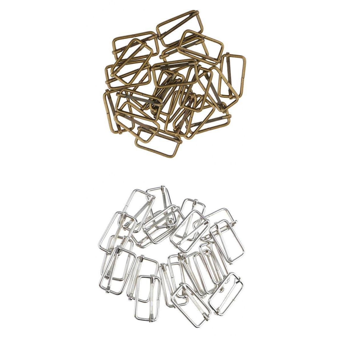 40 Pieces Metal Adjustable Buckle Connector for Bag Strap 32x16x2.8mm