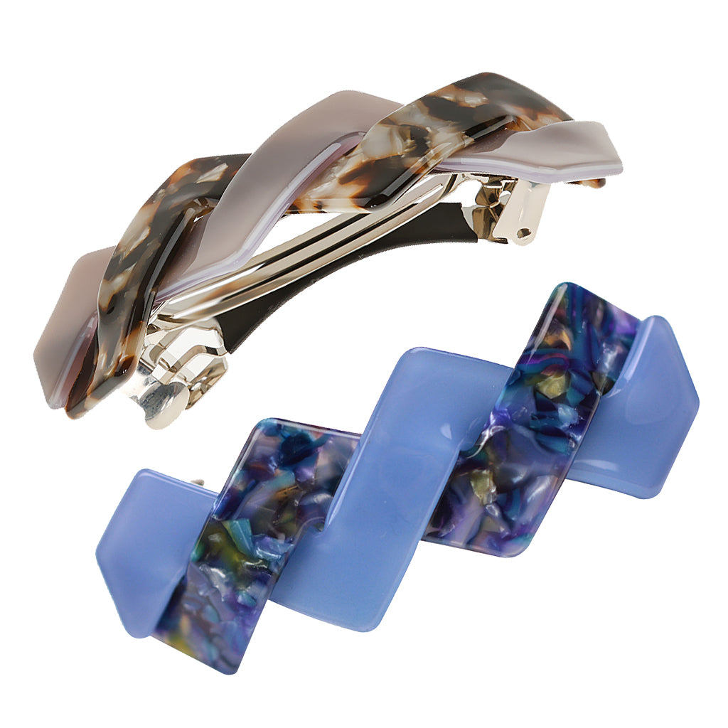 2 pcs Women Girl Geometric Shape Sprung Hair Clip Barrette Hair Accessories