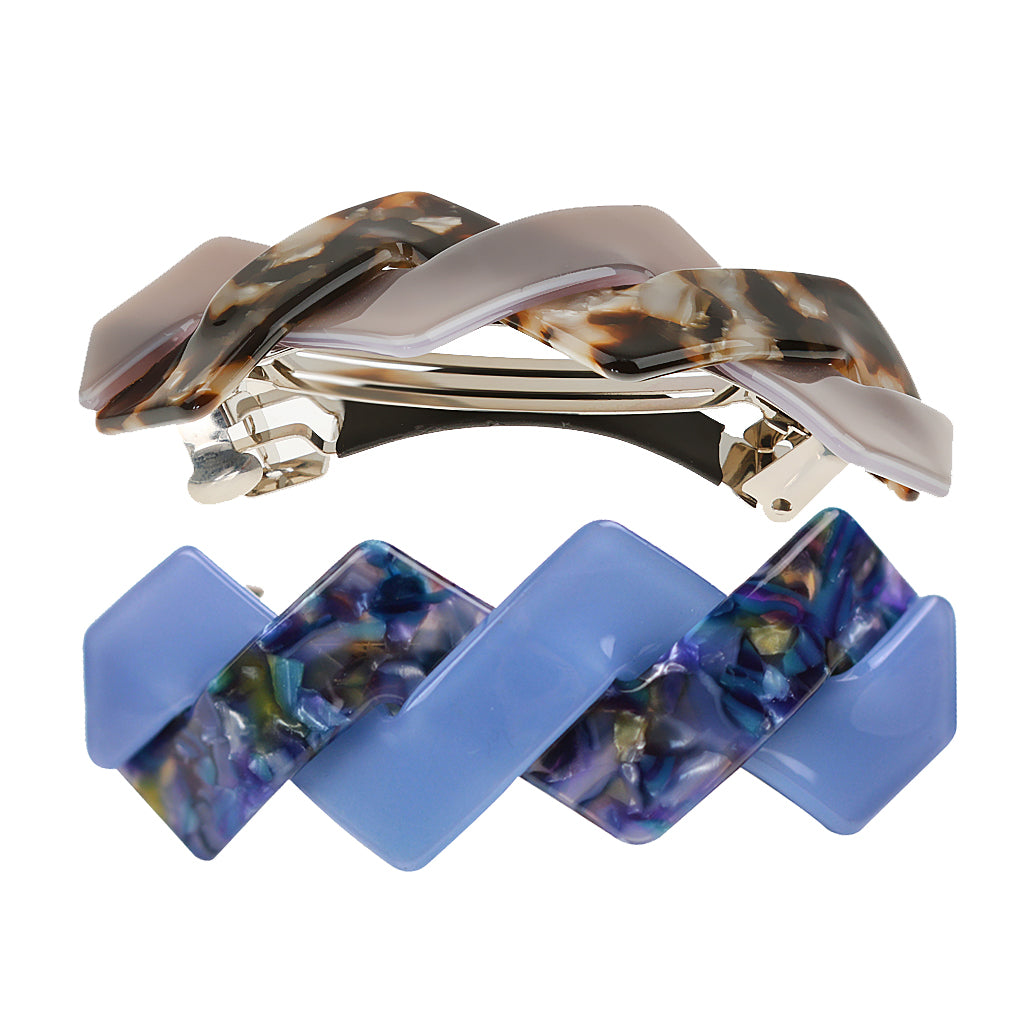 2 pcs Women Girl Geometric Shape Sprung Hair Clip Barrette Hair Accessories