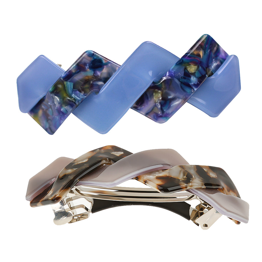 2 pcs Women Girl Geometric Shape Sprung Hair Clip Barrette Hair Accessories