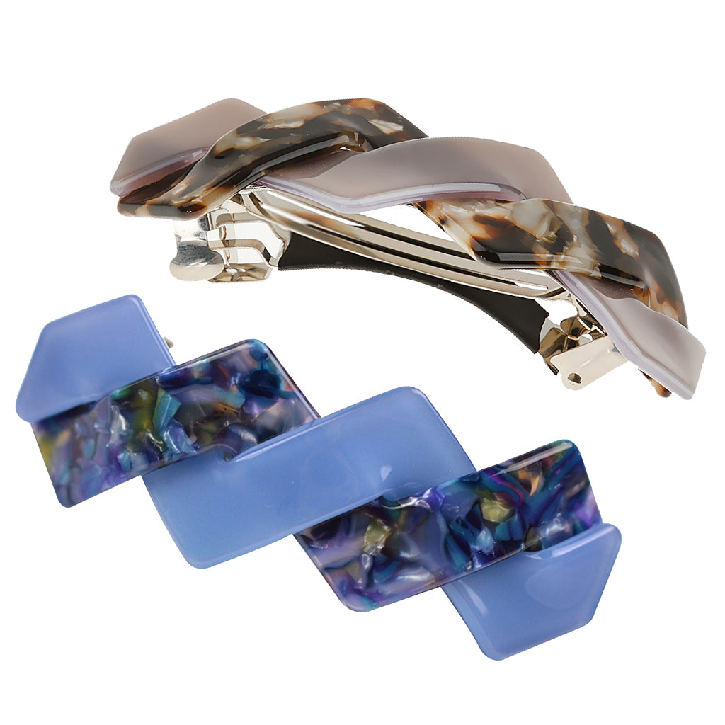 2 pcs Women Girl Geometric Shape Sprung Hair Clip Barrette Hair Accessories