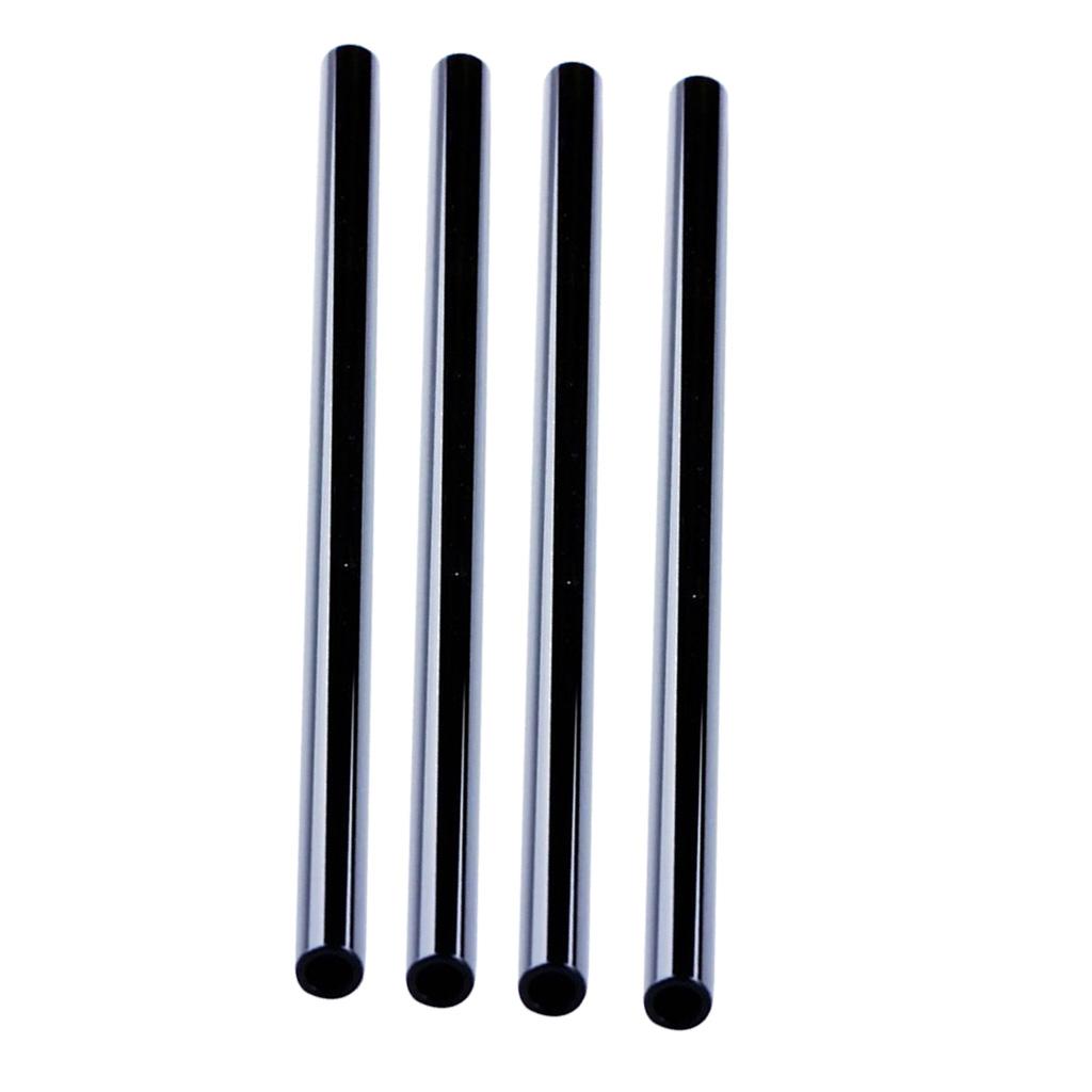4x Eco friendly Straight Glass Drinking Straws with Clean Brush Black