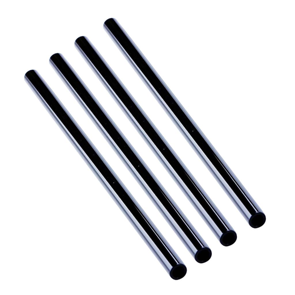 4x Eco friendly Straight Glass Drinking Straws with Clean Brush Black