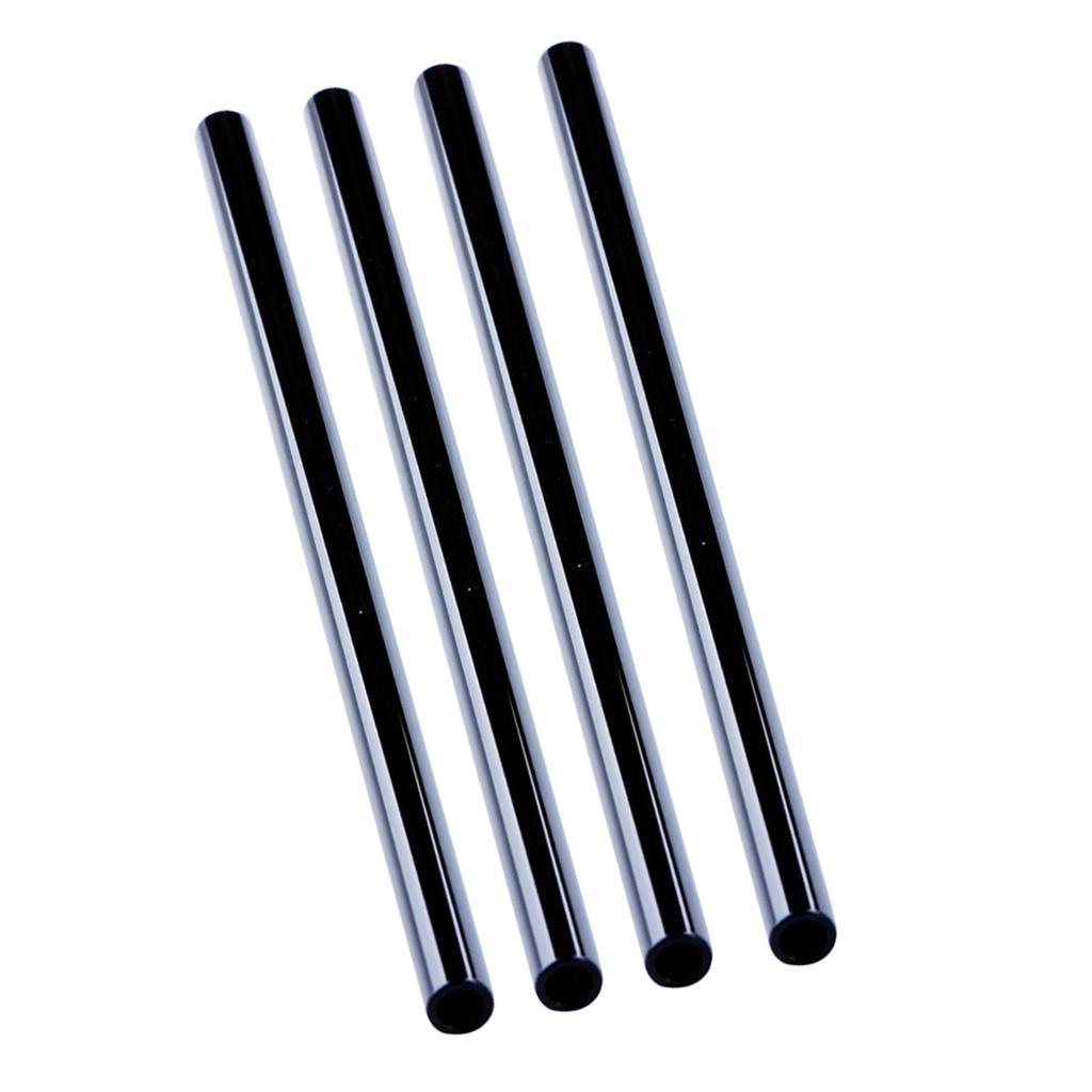 4x Eco friendly Straight Glass Drinking Straws with Clean Brush Black