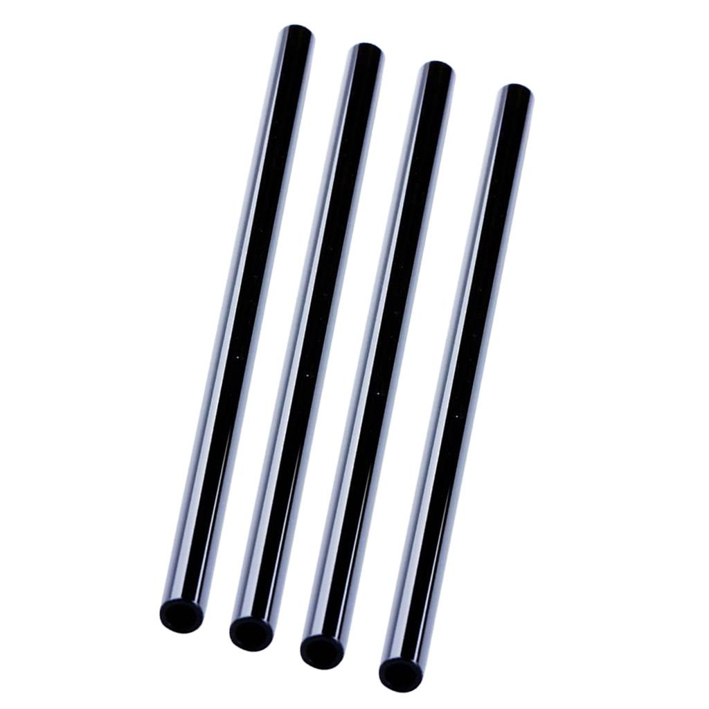 4x Eco friendly Straight Glass Drinking Straws with Clean Brush Black