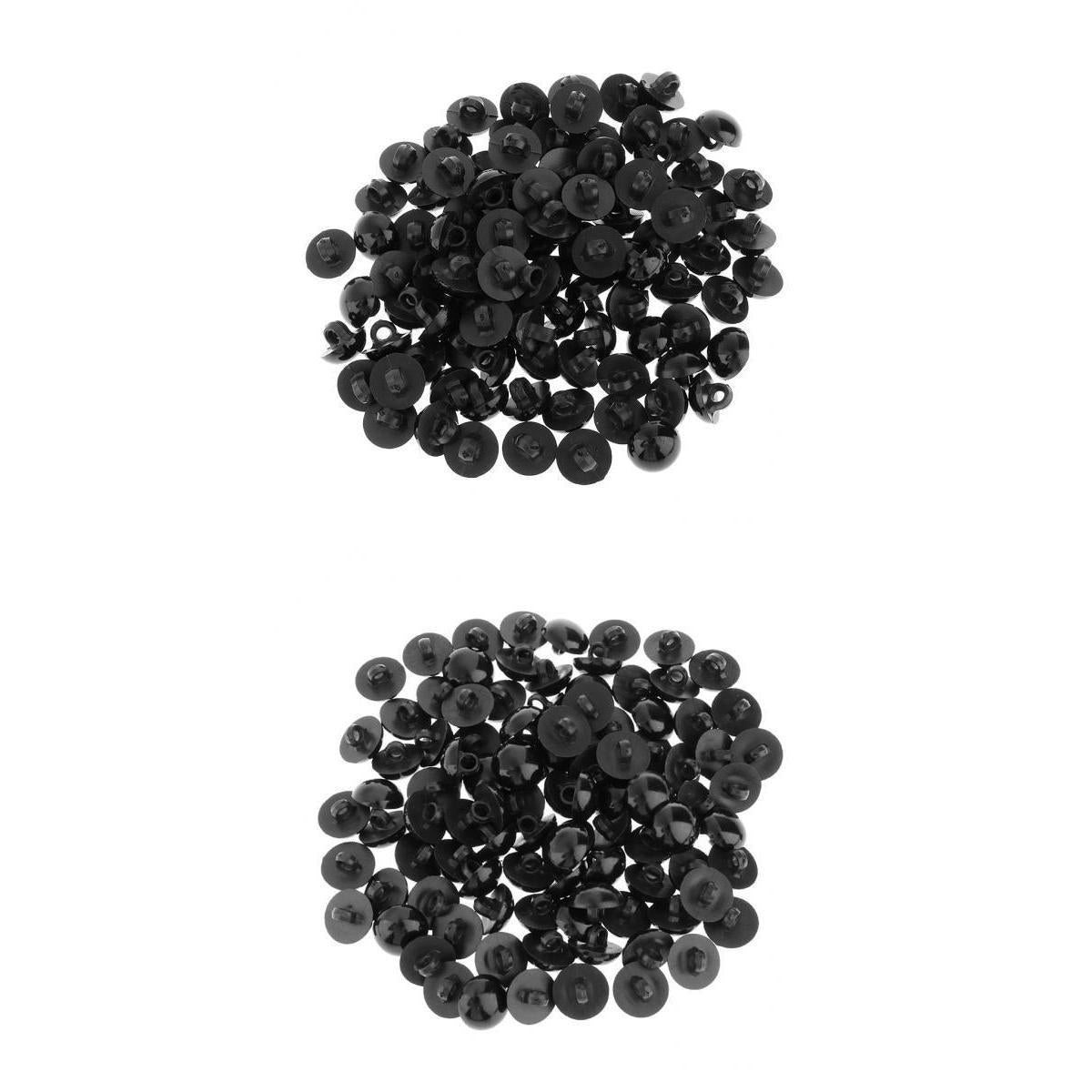 200Pcs Mushroom Button Sewing Animal Eyes Doll DIY Craft Black 12mm 15mm