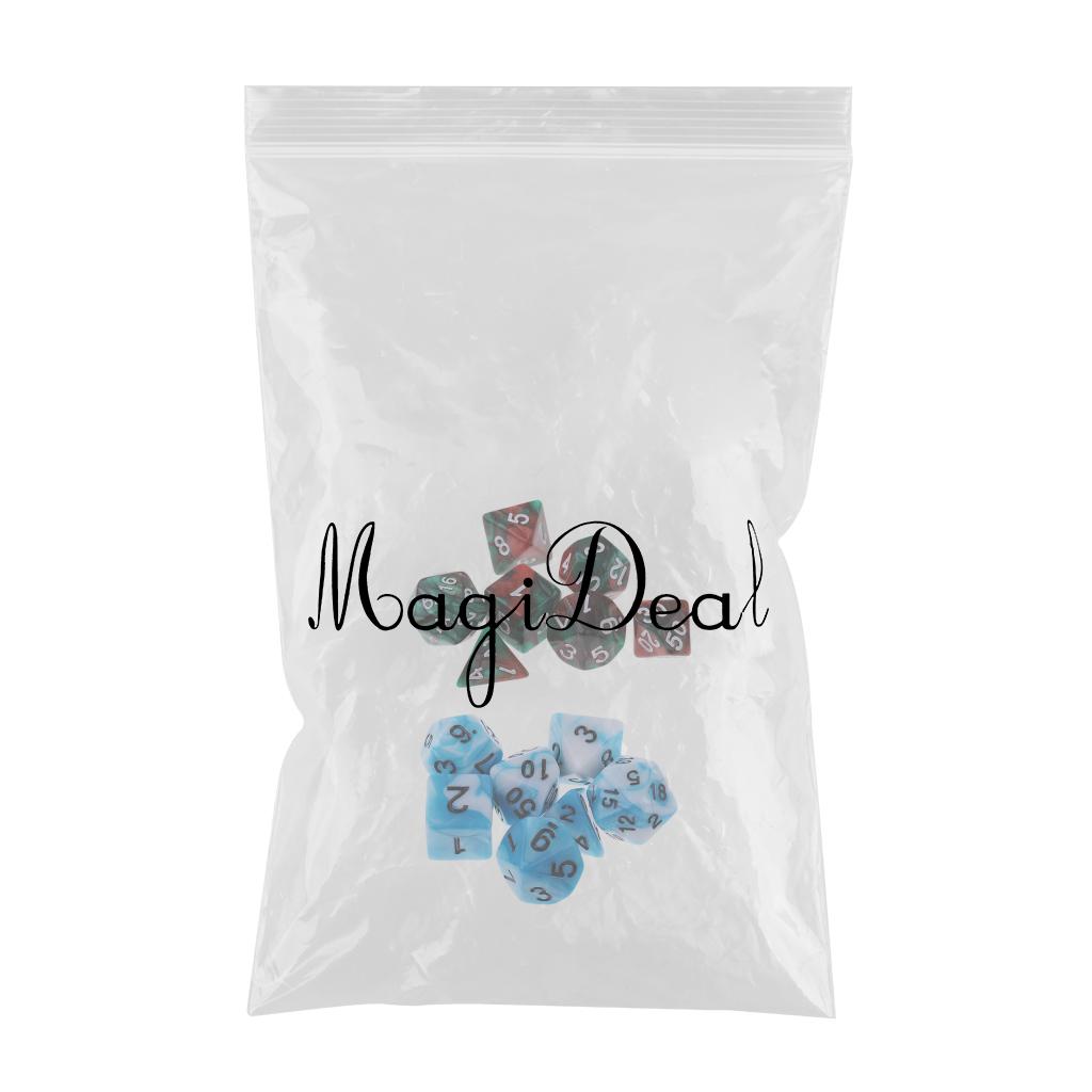 14 Pieces Polyhedral Dices for Dungeons and Dragons DND Dice Set Table Games