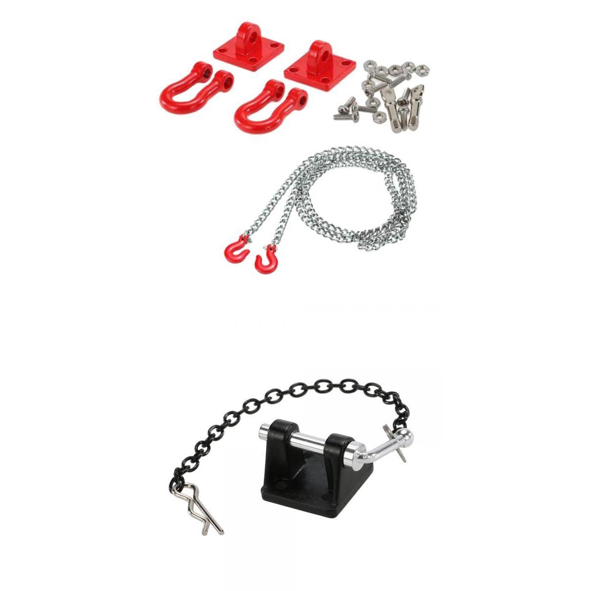 1:10 RC Rock Crawler Tow Hook Shackle Trailer Chain fr Axial SCX10 RC4WD D90