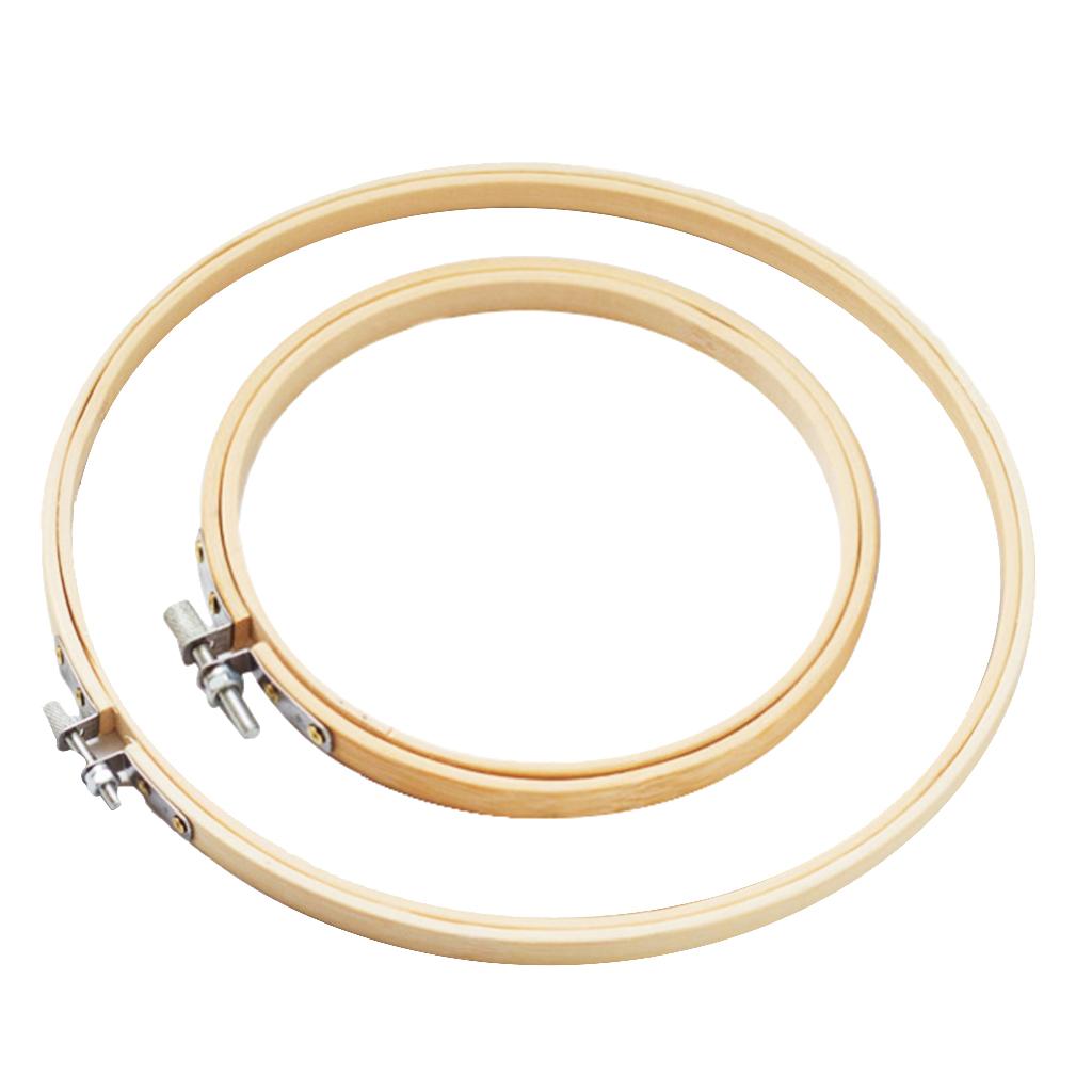 2Pcs Bamboo Embroidery Frame Hoop Ring Cross Stitch Sewing Tool DIY 3 5""
