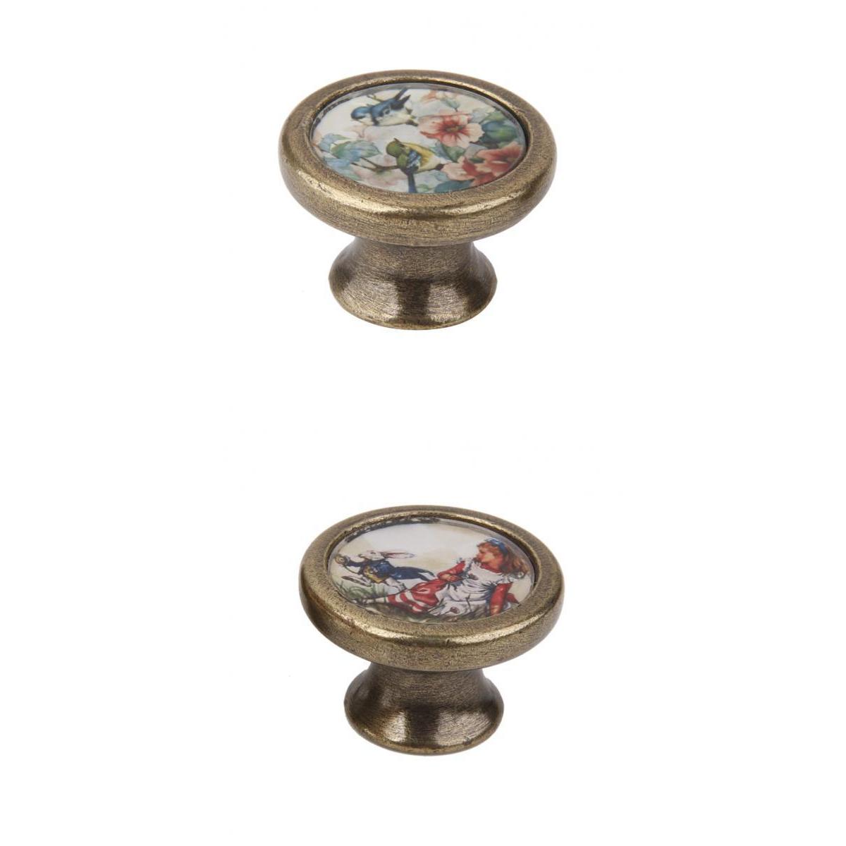2x Vintage Metal Cabinet Door Cupboard Drawer Dresser Pulls Handle Knob