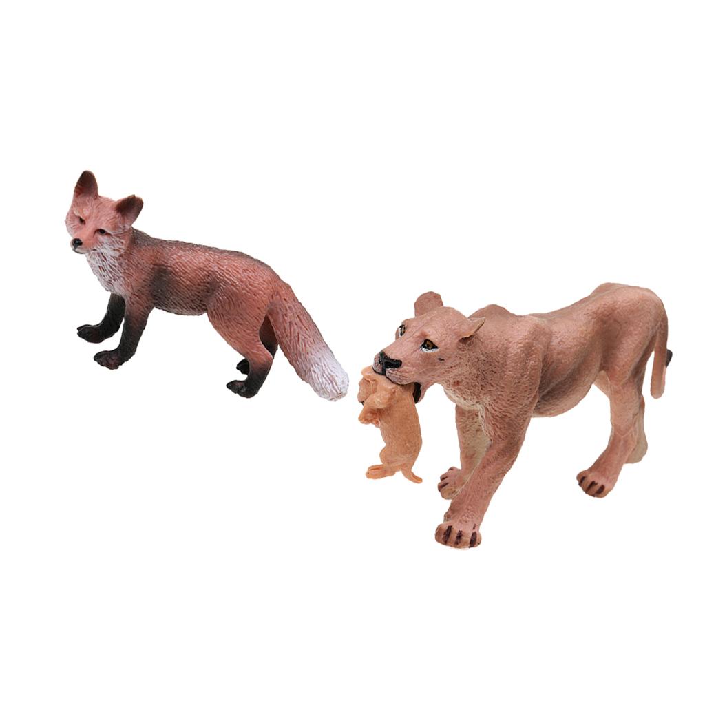 2x Realistic Wildlife Models Lioness with Cub Red Lowrie Action Figures Toys