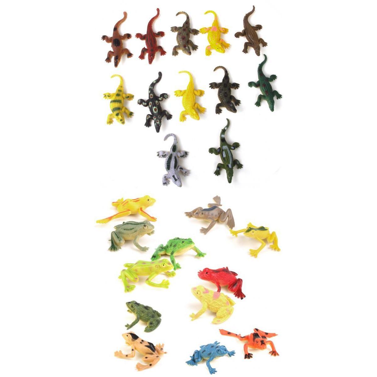 24 Pack Crocodile Model Toys&Frog Figures Toys Lifelike Animals Model Toys