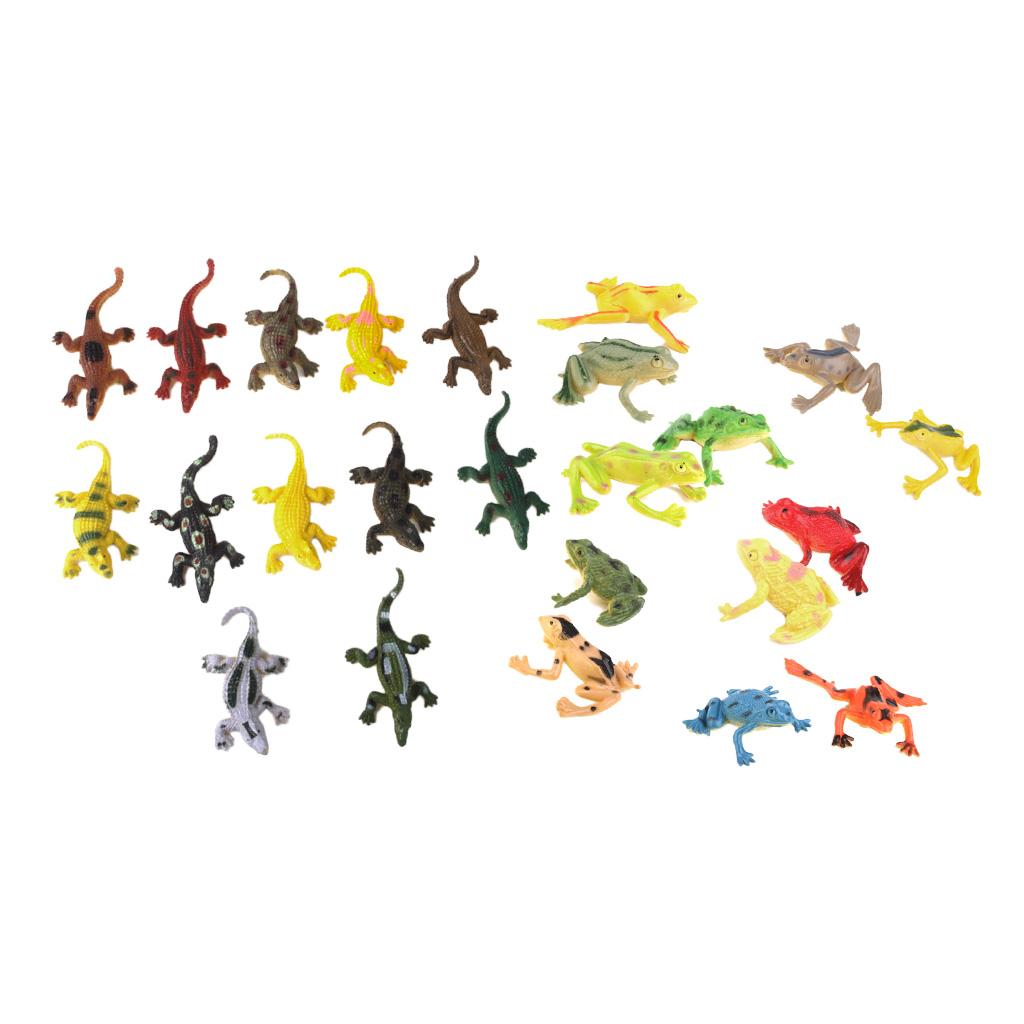 24 Pack Crocodile Model Toys&Frog Figures Toys Lifelike Animals Model Toys
