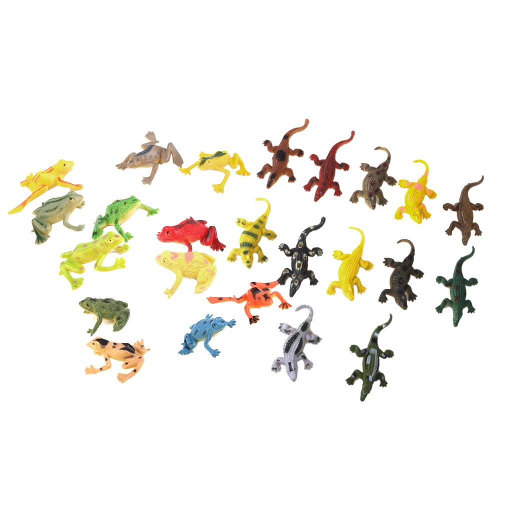 24 Pack Crocodile Model Toys&Frog Figures Toys Lifelike Animals Model Toys