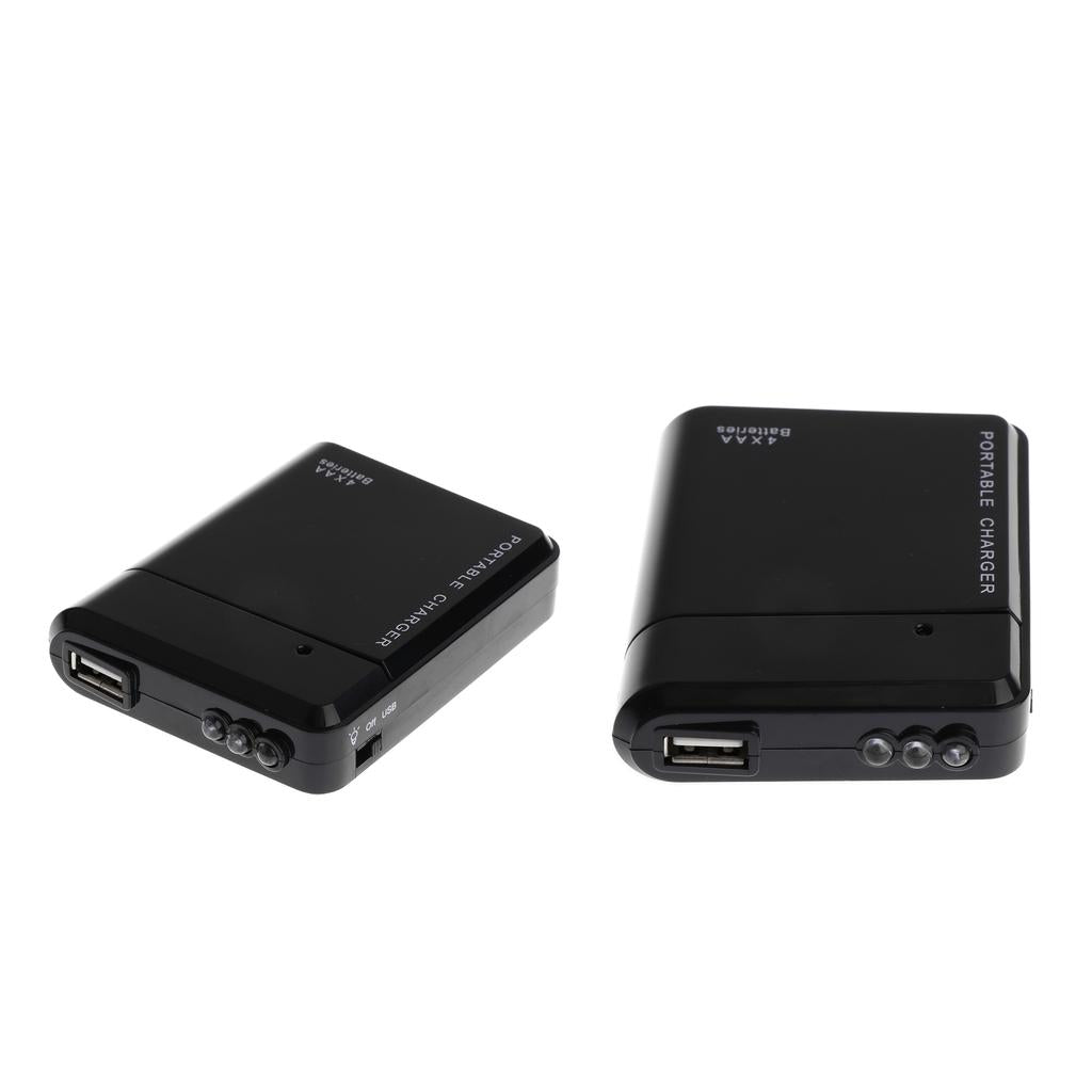 2 X Universal 4 X AA Battery Portable Emergency USB Mobile Phone Charger Box
