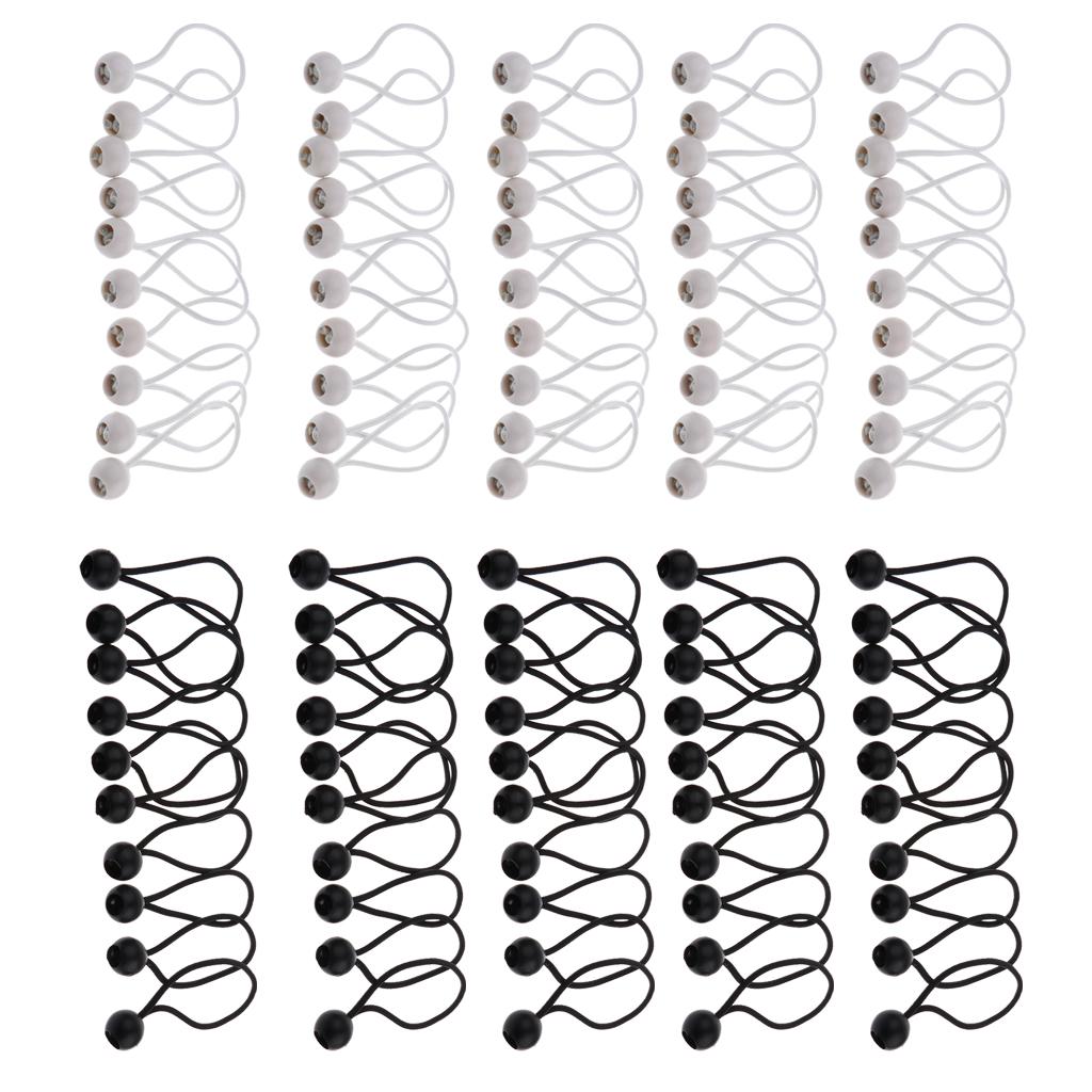 100 Pieces 16cm Heavy Duty Ball Bungee Cord Tie down Cord Canopy Straps