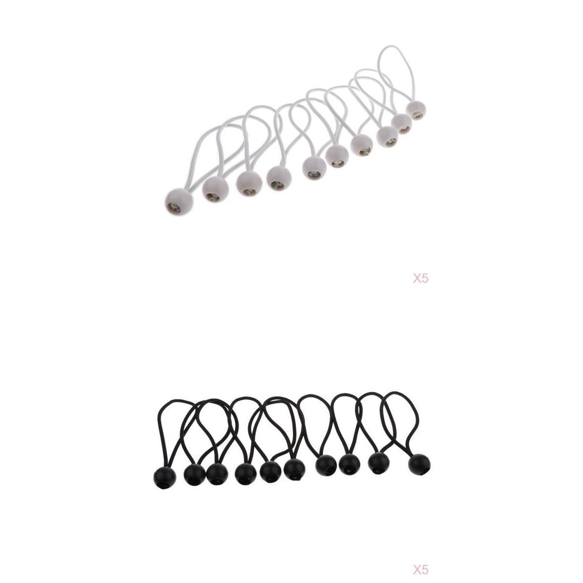 100 Pieces 16cm Heavy Duty Ball Bungee Cord Tie down Cord Canopy Straps