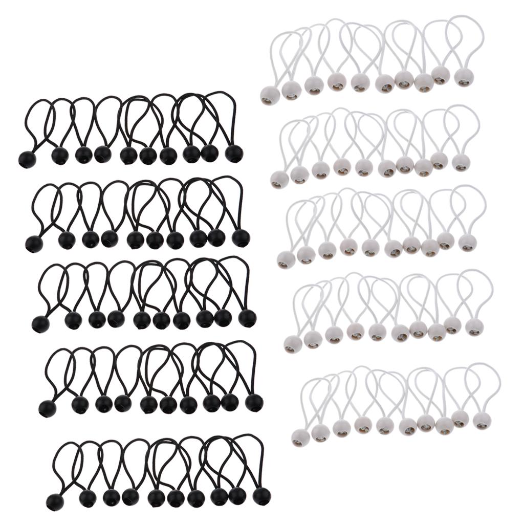 100 Pieces 16cm Heavy Duty Ball Bungee Cord Tie down Cord Canopy Straps