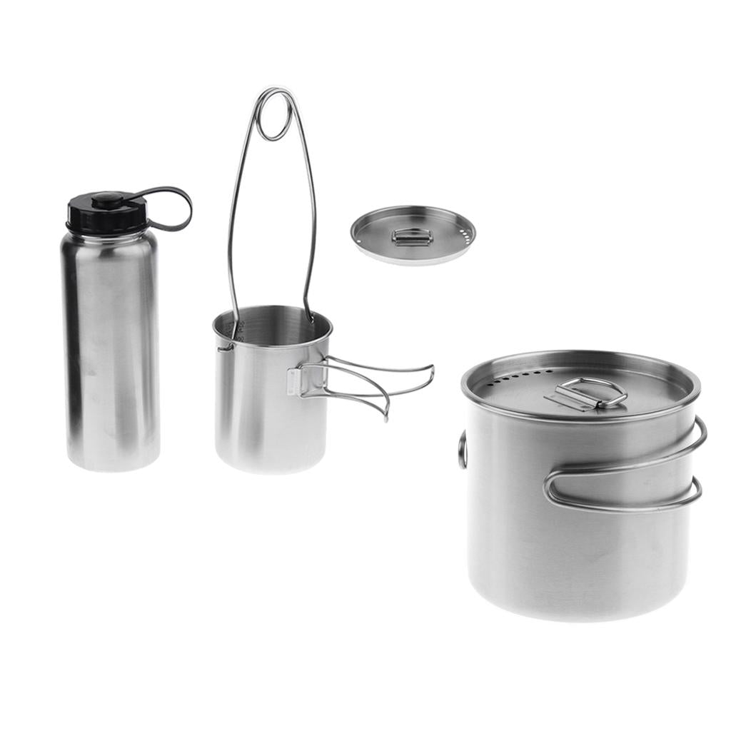 500ml Outdoor Camping Cup Pot Bowl Backpacking Travel Cup 1L Bottle Hanger