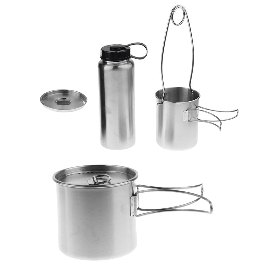 500ml Outdoor Camping Cup Pot Bowl Backpacking Travel Cup 1L Bottle Hanger