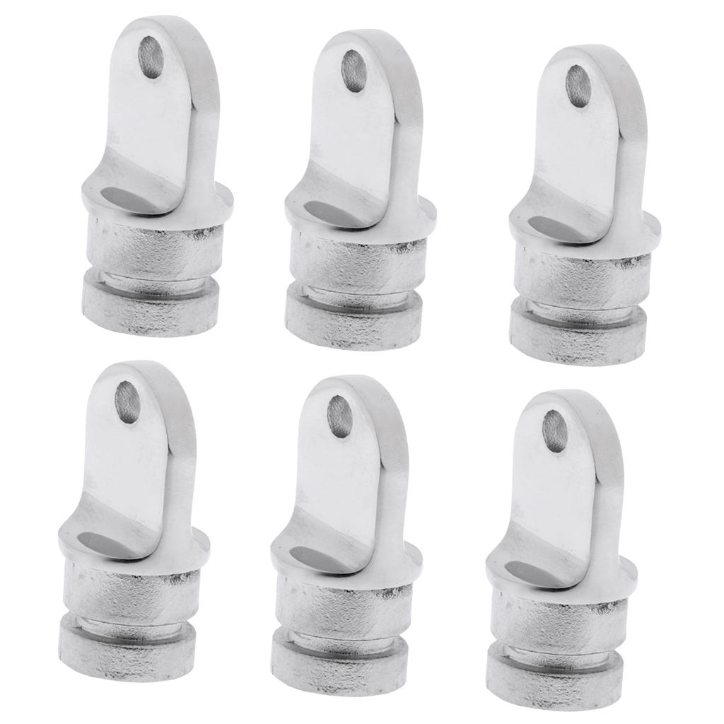 6pcs Stainless Steel Marine Boat Bimini Top Inside Eye 22mm 7/8 Rounded End"