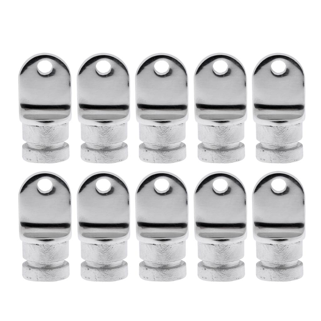 10x Stainless Steel Marine Boat Bimini Top Inside Eye 22mm 7/8 Rounded End"